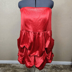 Torrid Red Strapless Sparkle Party Bubble Dress Size 26 (4165)